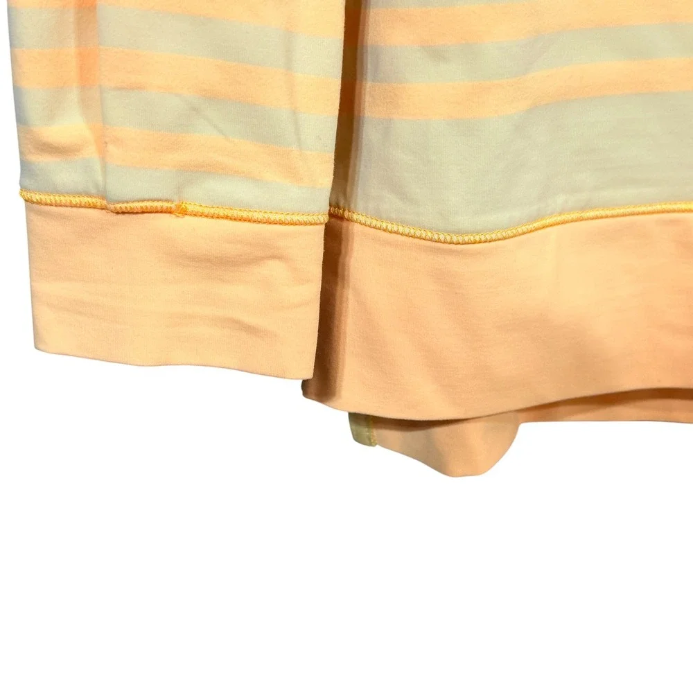 Lululemon Yellow Orange Striped Long Sleeve Back Zip Active Top Size 6